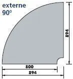 Meuble caisse d'angle externe 90 avec granit MACE090MA